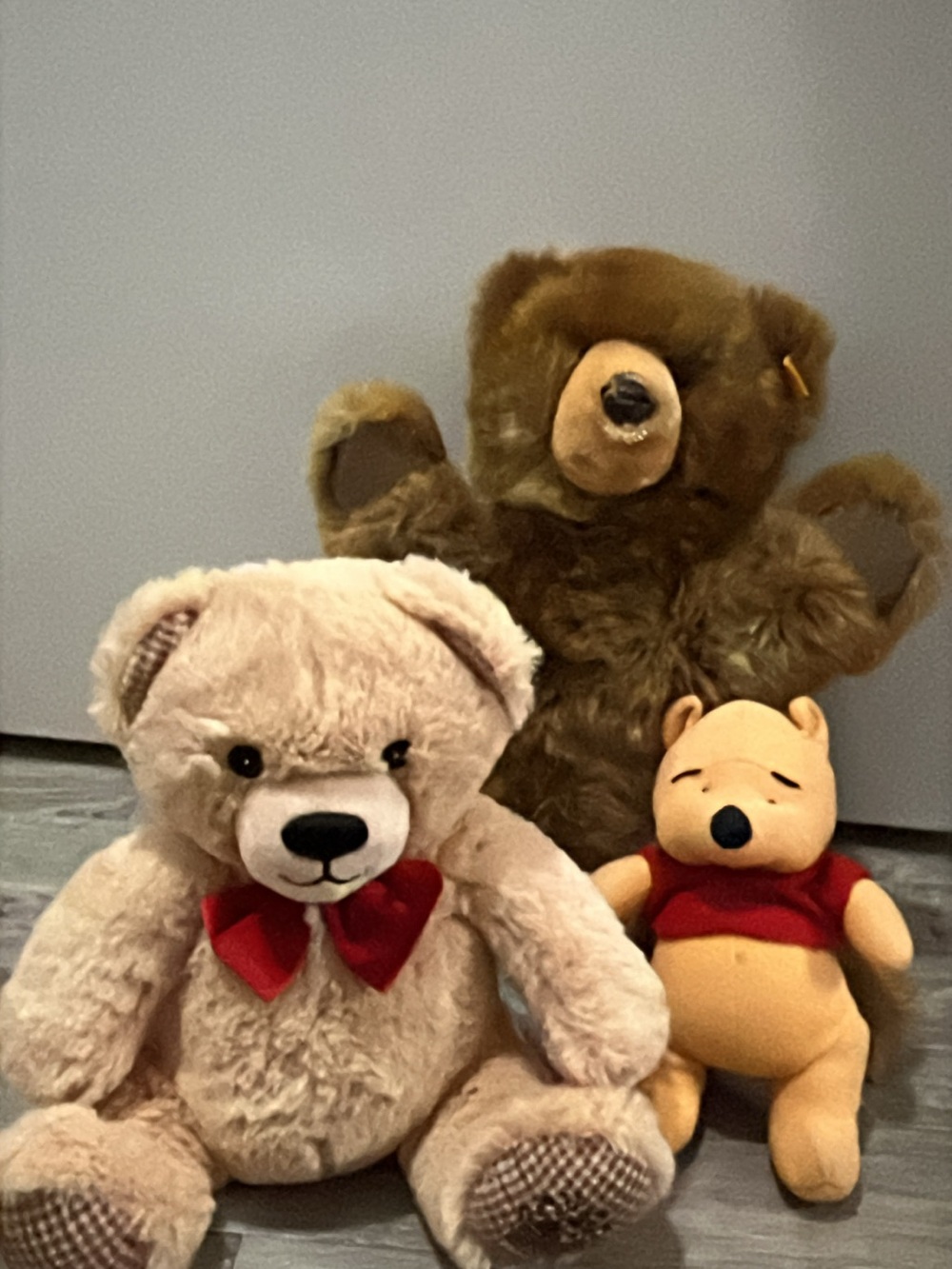 Plush Teddy Bear Trio - Cream, Brown & Yellow Cuddly Stuffed Animals